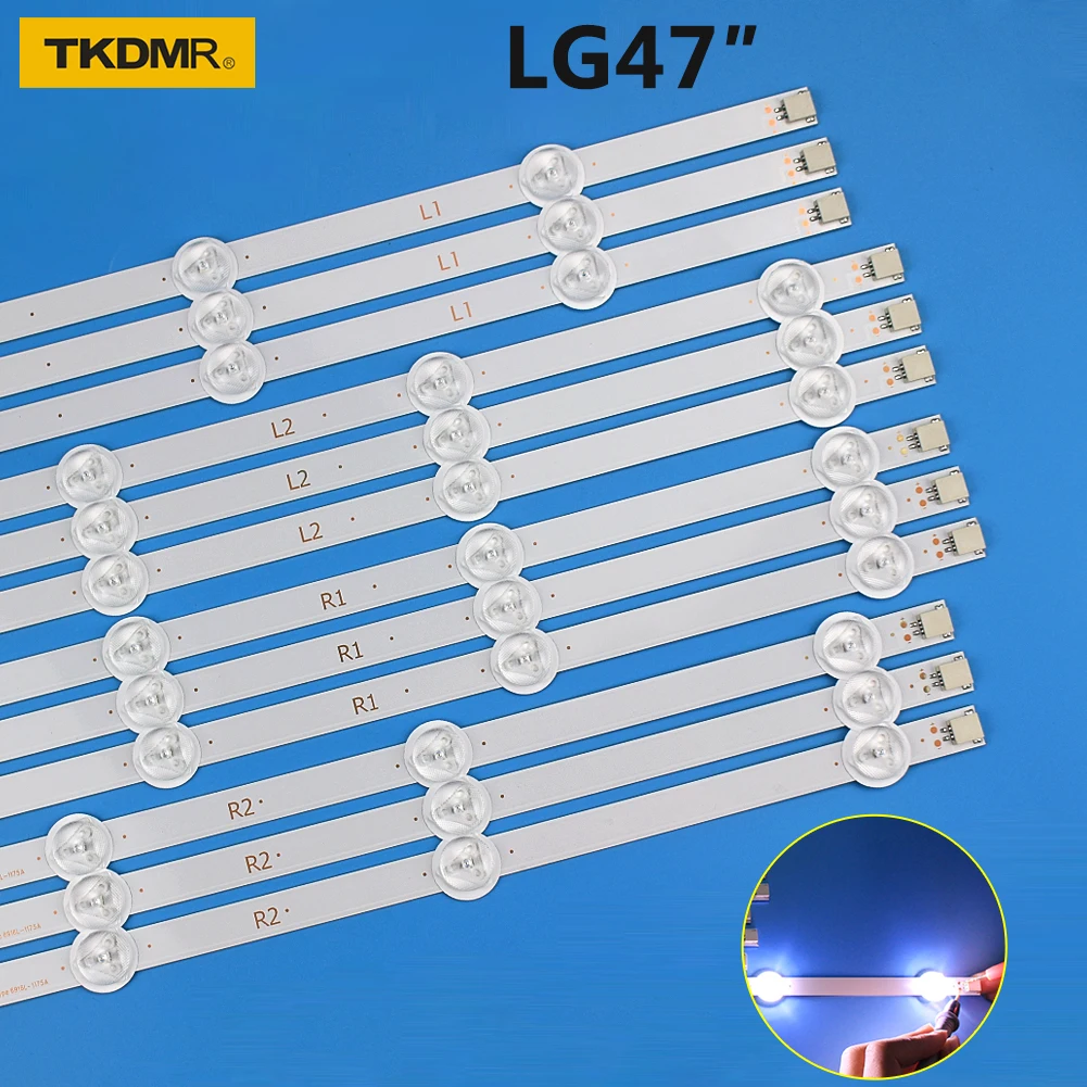 Светодиодная подсветка лампы полосы 9 светодиодов для LG 47 &quotLCD TV 47LA6200 47LN5400 6916l 1527a