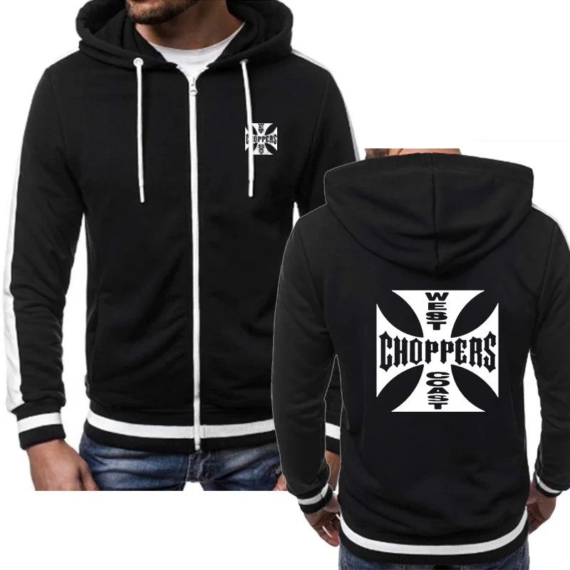 

Spring Autumn Harajuku Sweatshirt West Coast Choppers Hoodies Men Streetwear Fleece Zipper Hip Hop Harajuku Jacket Men clothing