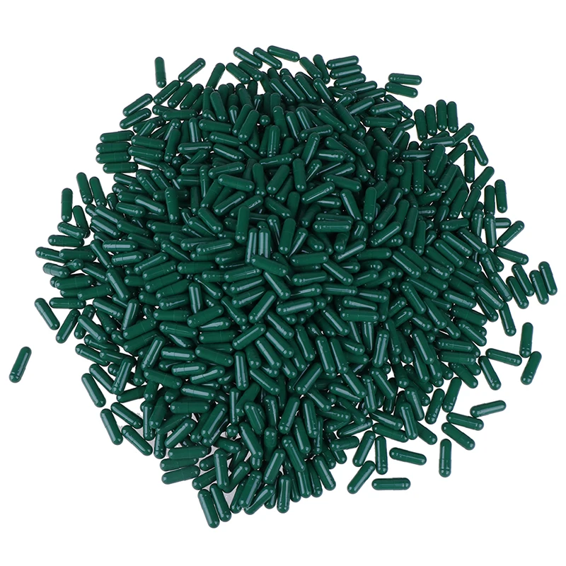 dark green 10/1000 шт Пустые твердые желатиновые капсулы, все виды Цветной таблетки чехол пустой контейнер для таблеток(вместе или порознь желатиновых капсул - Цвет: dark green