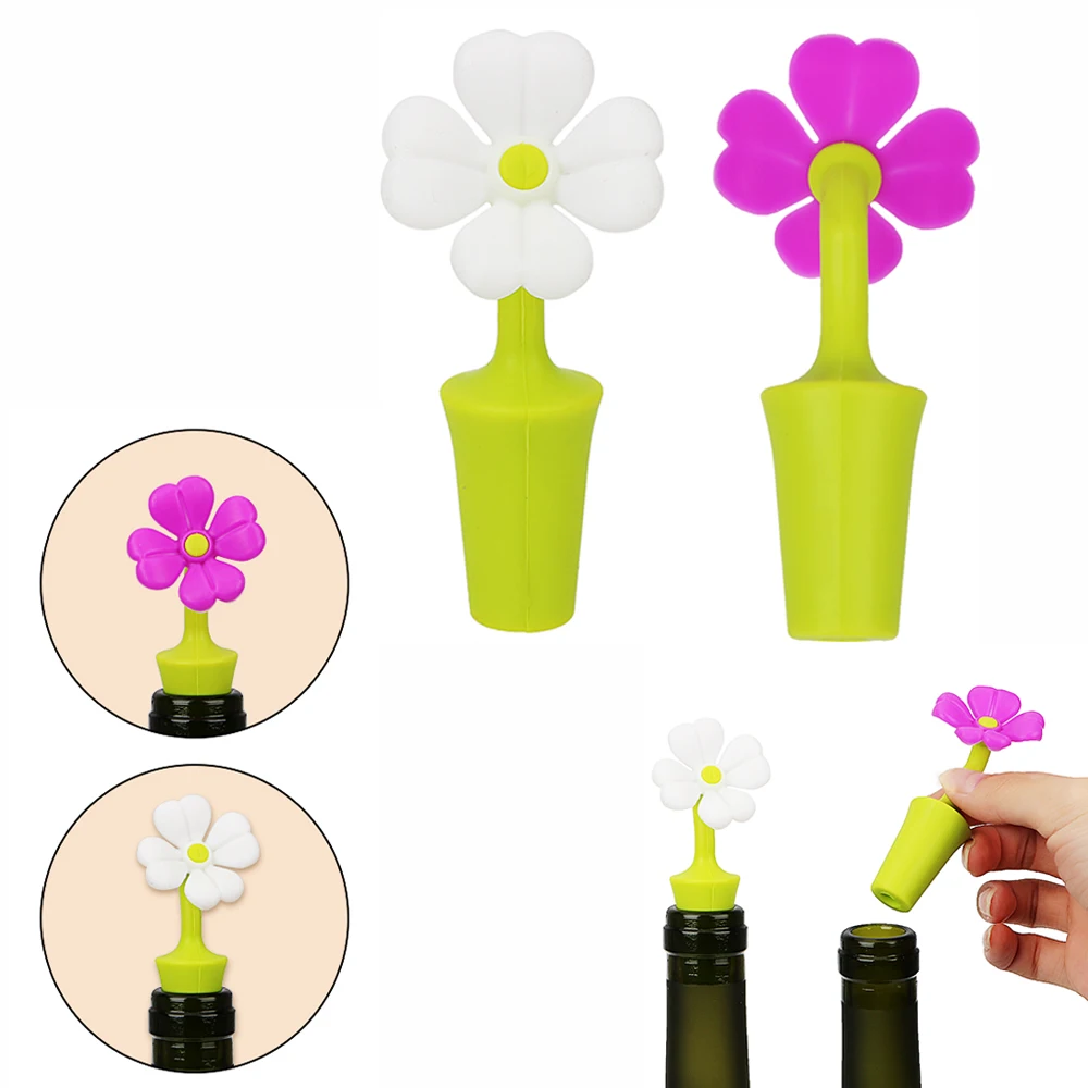 

Silicone Wine Bottle Sealer Cap Bar Tools Flowers Shaped Wine Stoppers Wine Beer Champagne Bottle Cork Stopper Plug