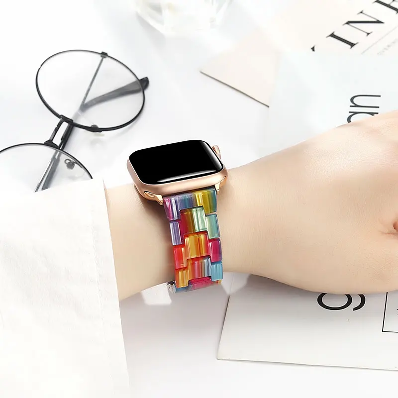 Браслет для iwatch 4 5 40 мм 44 отличный прозрачный ремешок из смолы Apple Watch 38 42 серия 3 2 1