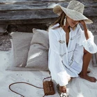 Пляжные Комбинезоны для женщин, прозрачный сетчатый бикини, белый купальник, пляжная одежда, купальники для женщин, плюс размер, Пляжное Платье 2022