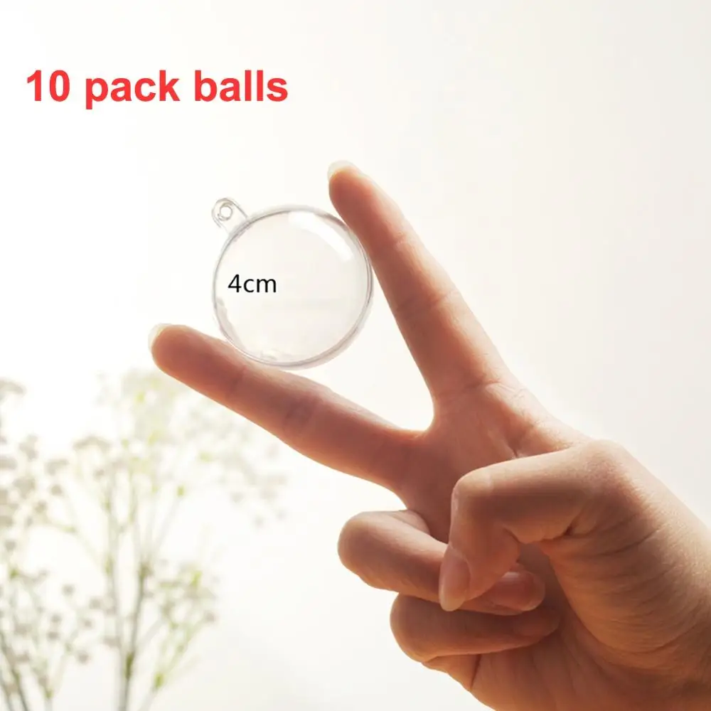 4cm 10PCS 10 упаковок свадебные декоративные полые шары прозрачная Конфета коробка Висячие подвесные окна висячие украшения DIY вечерние Рождественские шары - Цвет: 4cm 10PCS