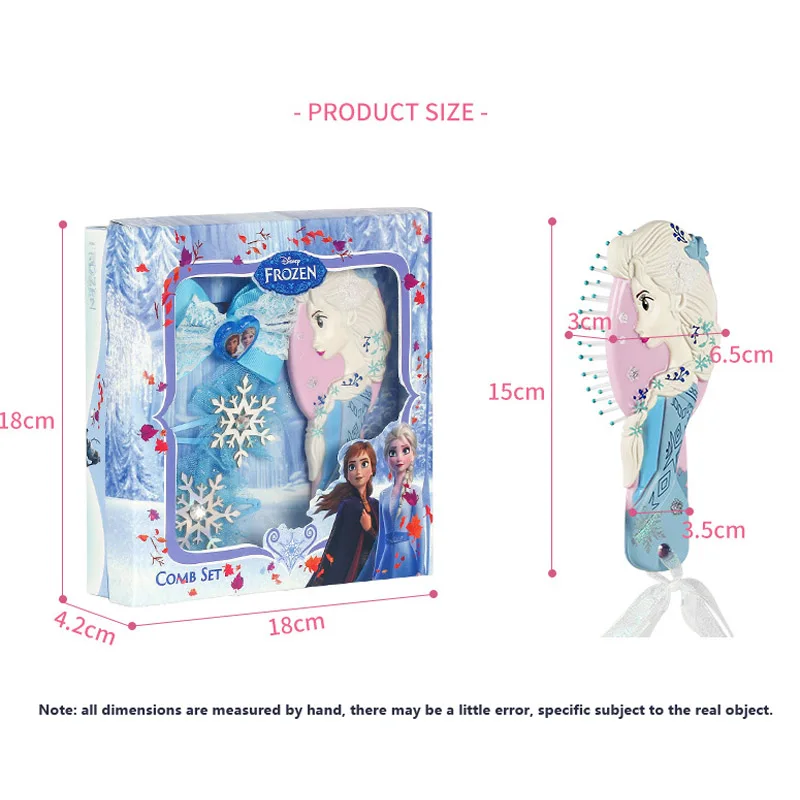 Disney Frozen Elsa Princess Mini Comb Bow Hairpin Set Headwear Pretend Toy Rubber Band Exquisite Decorations Gift For Girls | Мать и