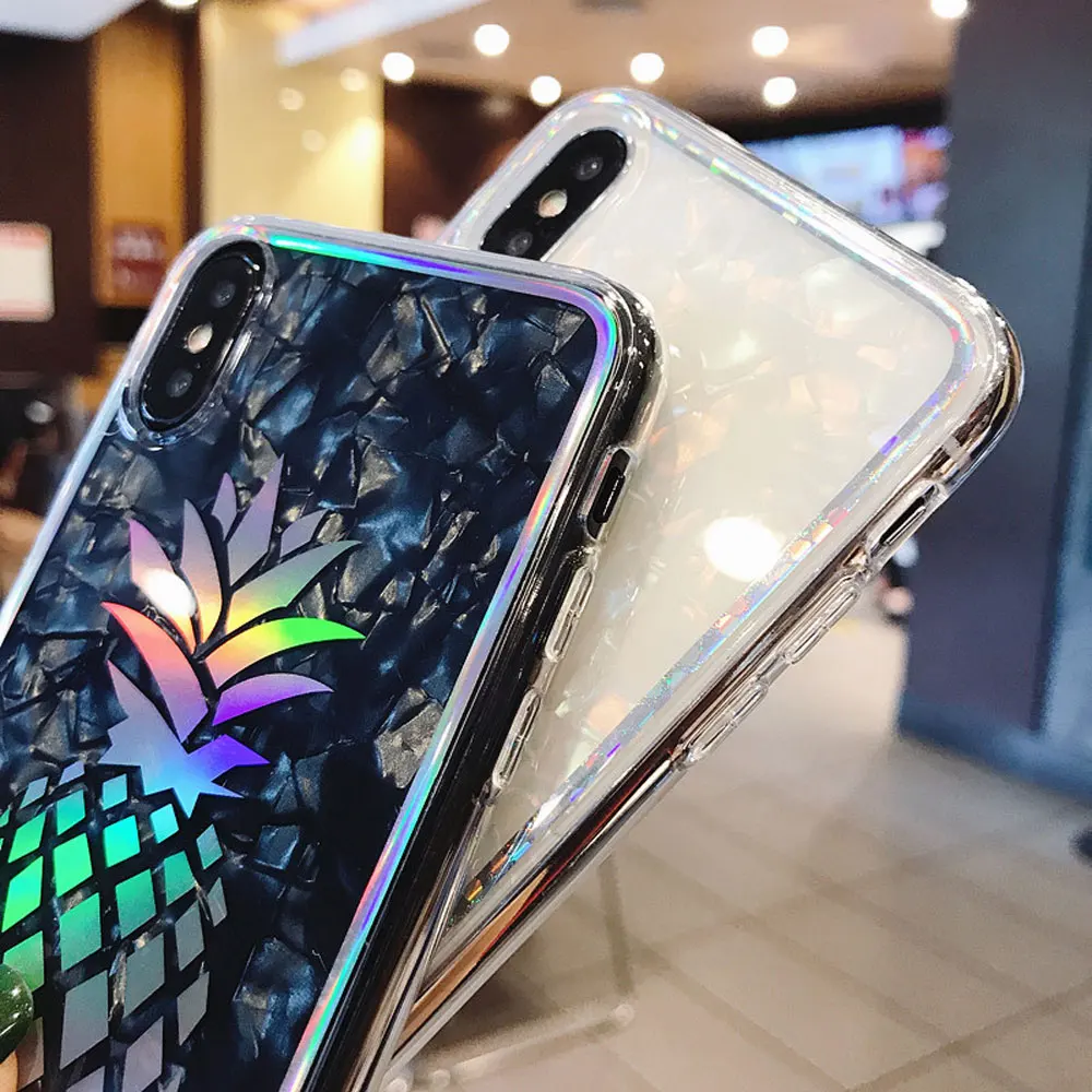 Роскошный мягкий чехол для телефона с рисунком ананаса фламинго кактус iphone 6 6s 7 8