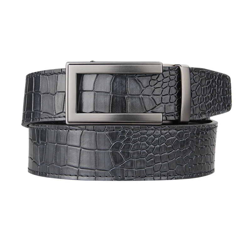 New Arrival Mans Genuine Leather Belt Casual Leather Belt Men Luxury Brand Designs Cowhide Straps Crocodile Buckle Black Belt