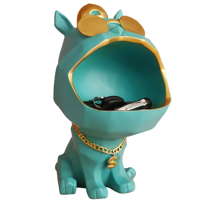 

Nordic Light luxury creative animal ornaments big mouth dog key porch contains tea table decoration wedding move house ceremony