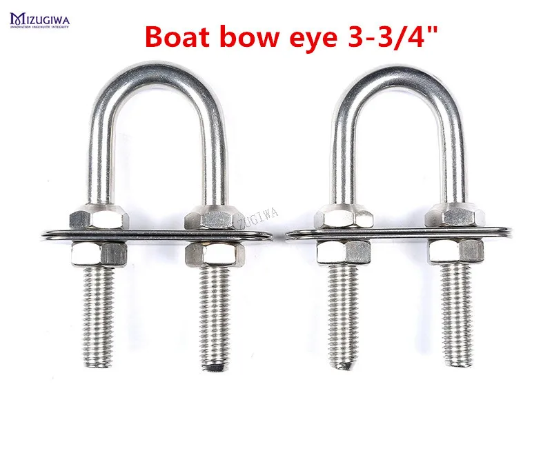 

1 пара MIZUGIWA лодка кормовой лук глаз U болт галстук вниз морской из нержавеющей стали U Болт морской 3/8 "валы