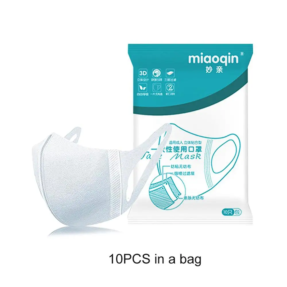 10 шт. одноразовые защитные маски 3-х слойные 3D дышащие сандалии с открытым носком