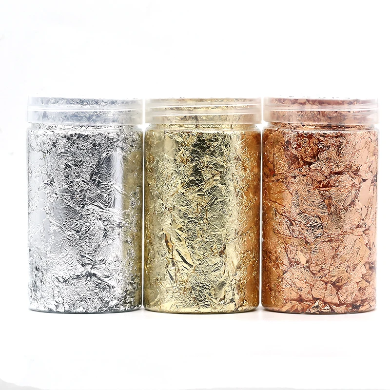 10 г искусственная Золотая Серебряная медная фольга для ногтей искусственные