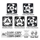 1 шт. Gdstime 60 мм 80 мм 90 мм 120x25 мм 120x38 мм AC 110 в 120 в 220 в 240 В в двойной шарикоподшипник Бесщеточный Охлаждающий вентилятор двигатель переменного тока охладитель