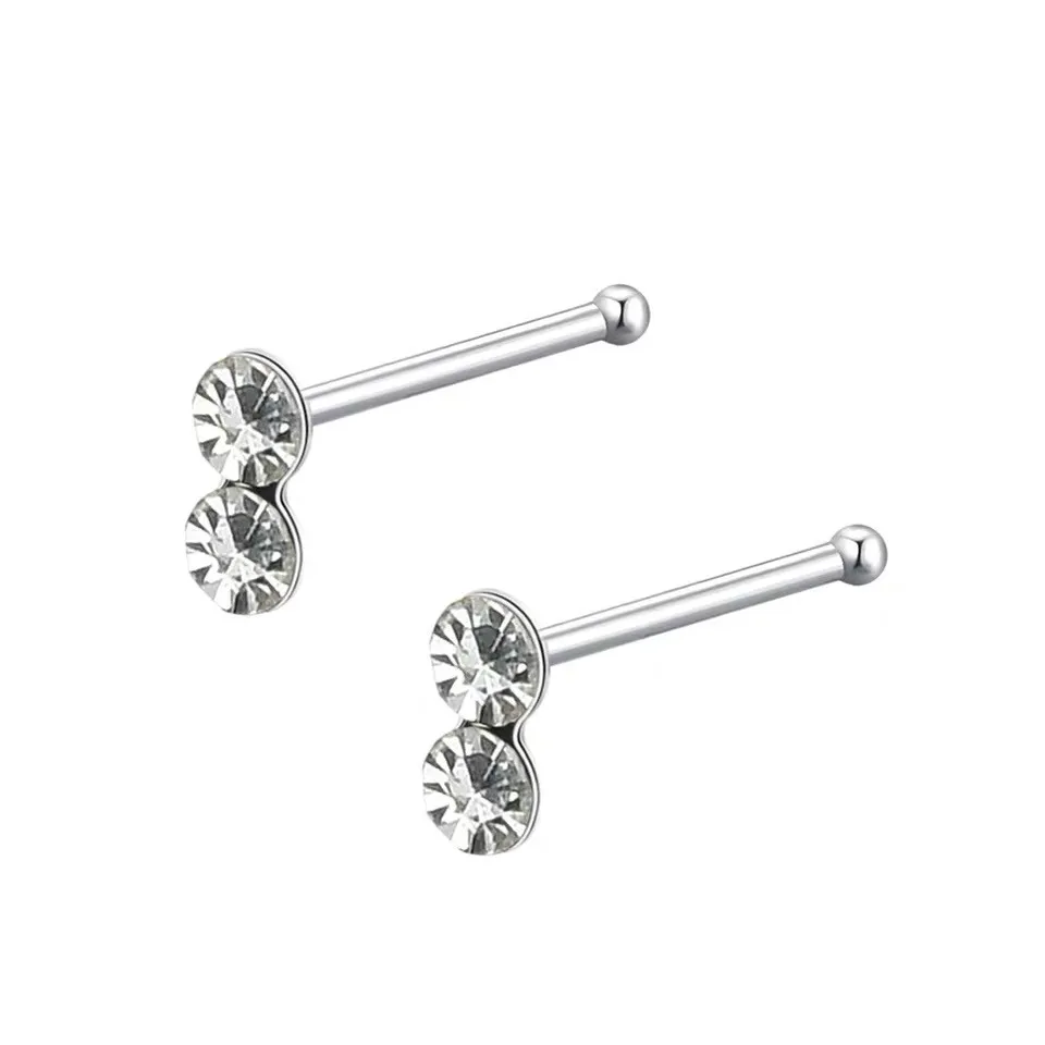 Женские серьги гвоздики из серебра 925 пробы с кристаллами|Украшения для волос