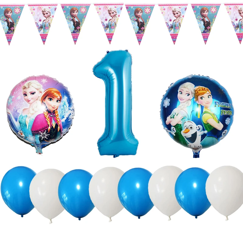 1 12 шт. Дисней Холодное сердце тема 1st Wish день рождения фольгированный шар детский душ вечерние украшения С Днем Рождения шар - Цвет: 1