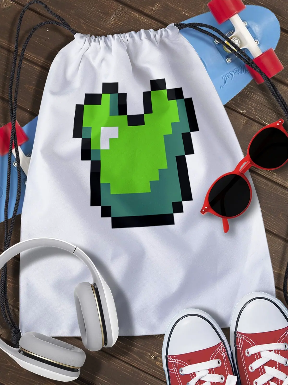 Сумка мешок для обуви майнкрафт (Minecraft пиксили блоки крипер стив Enderman Редстоун) - 21