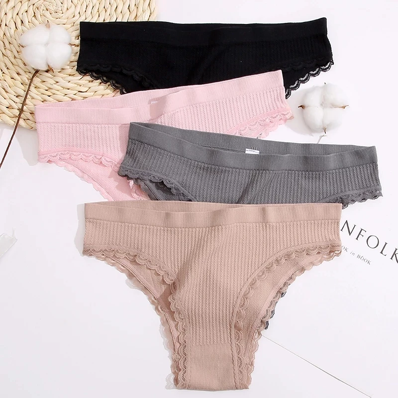 Женские кружевные трусики M-XXL женское нижнее белье с низкой талией женские