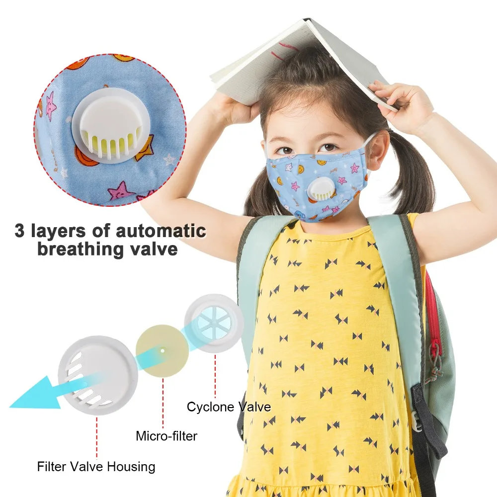 Хлопковая маска с мультяшными животными для детей от 3 до 12 лет милая детская рта