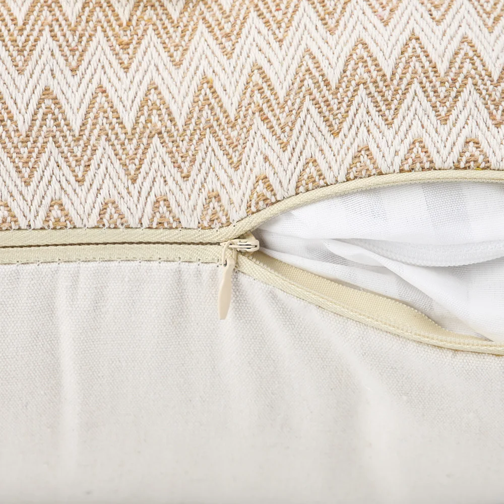 

Boho Decorative Pillow Covers Cotton Woven Modern Wave Textured Moroccan Farmhouse Cushion Case for Couch Sofa 45X45cm