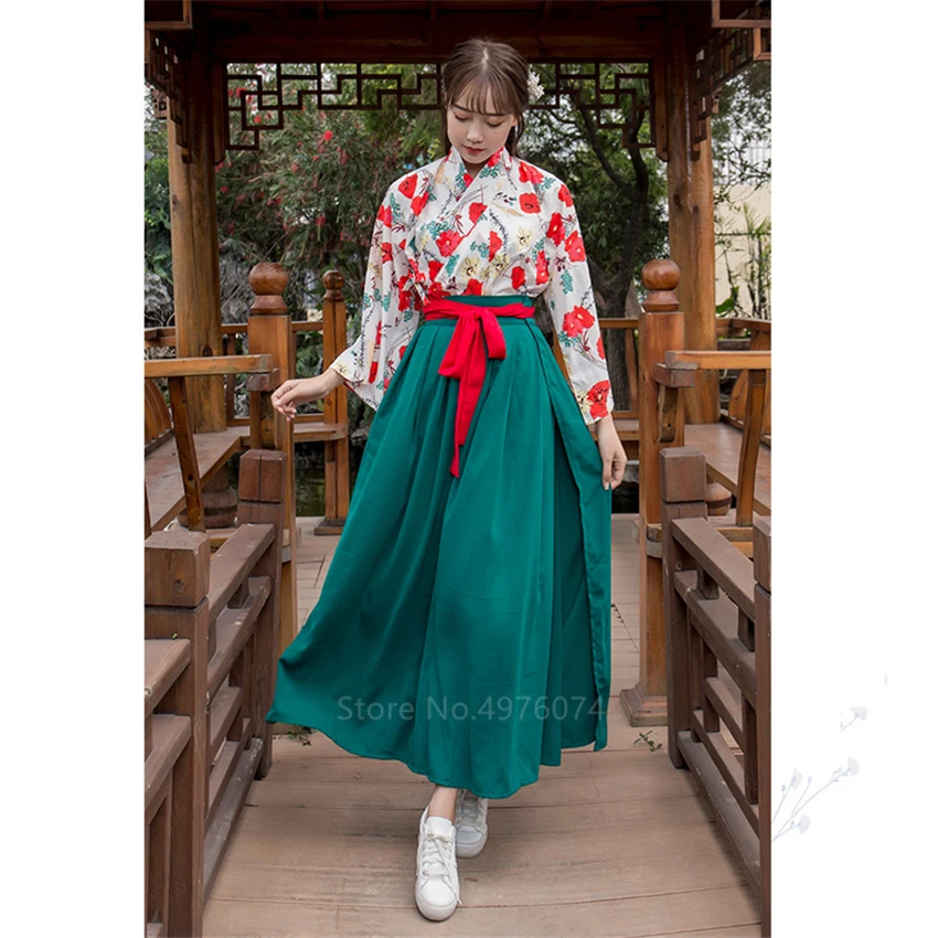 Женское платье кимоно в японском стиле Sakura винтажное с цветочным принтом