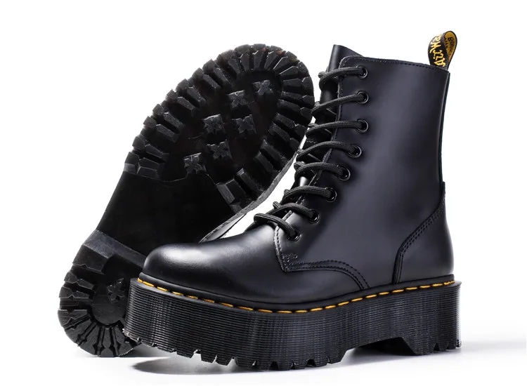 Size34-41 женские мотоциклетные ботинки на массивном каблуке; сезон осень; коллекция года; модные армейские ботинки с круглым носком на шнуровке; женская обувь