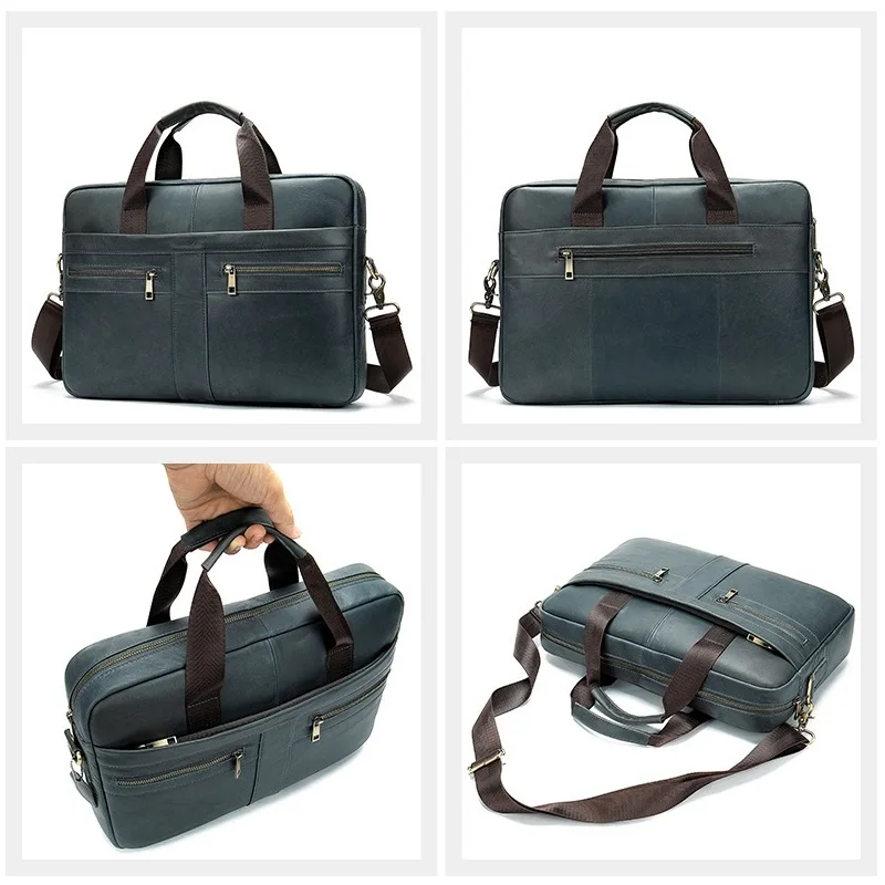 Водонепроницаемая сумка для ноутбука из натуральной воловьей кожи 14/15 4