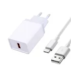 Универсальный USB-кабель для зарядки телефонов Samsung, Xiaomi, Huawei, Meizu, HTC, LG, Sony, Oneplus, европейская вилка, настенное быстрое зарядное устройство для путешествий, адаптер