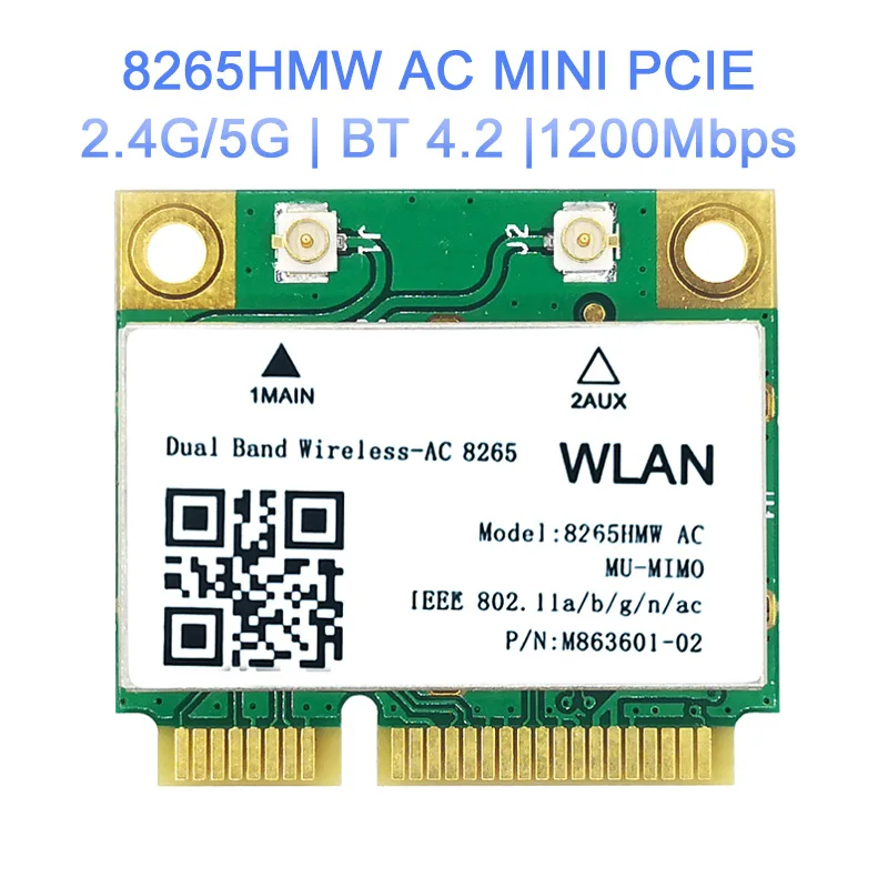 876 м Dual Band 2 4G + 5G Bluetooth V4.0 Wi Fi Беспроводной Mini PCI E карта для Intel 7260 AC 7260HMW 7265 7265HMW 8265