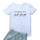 Женская футболка с надписью и принтом, из хлопка