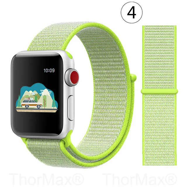 Ремешок для часов Apple Watch 4 серии 5 4 3 мягкий легкий дышащий нейлоновый спортивный ремешок 38 мм 42 мм 40 мм 44 мм Ремешки для наручных часов - Цвет ремешка: 4-Flash Light