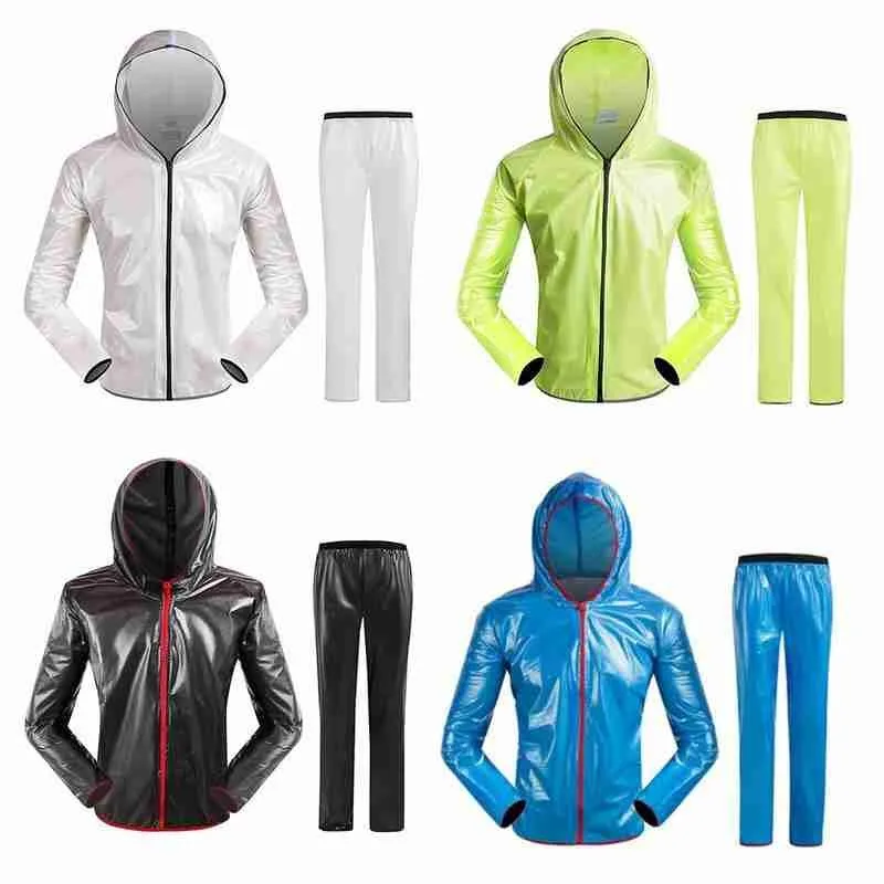 

Waterproof Raincoat Cycling Rain Jacket Men And Women Mountain Bike Split Poncho Pants Hooded Long Sleeve Sports Bicycle Outdoor