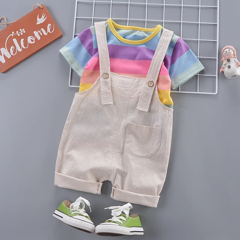 Комплекты модной летней одежды BibiCola для маленьких девочек Детский Повседневный