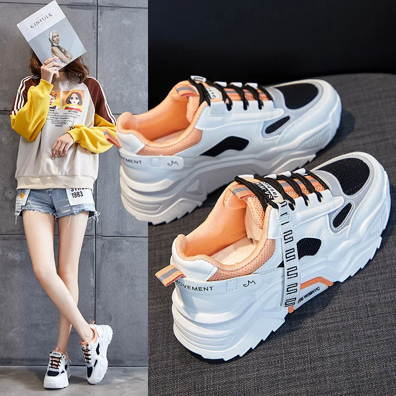 

Модная спортивная обувь, новинка сезона осень-зима 2022, Стильные повседневные студенческие дышащие кроссовки для бега, Папины кроссовки на т...