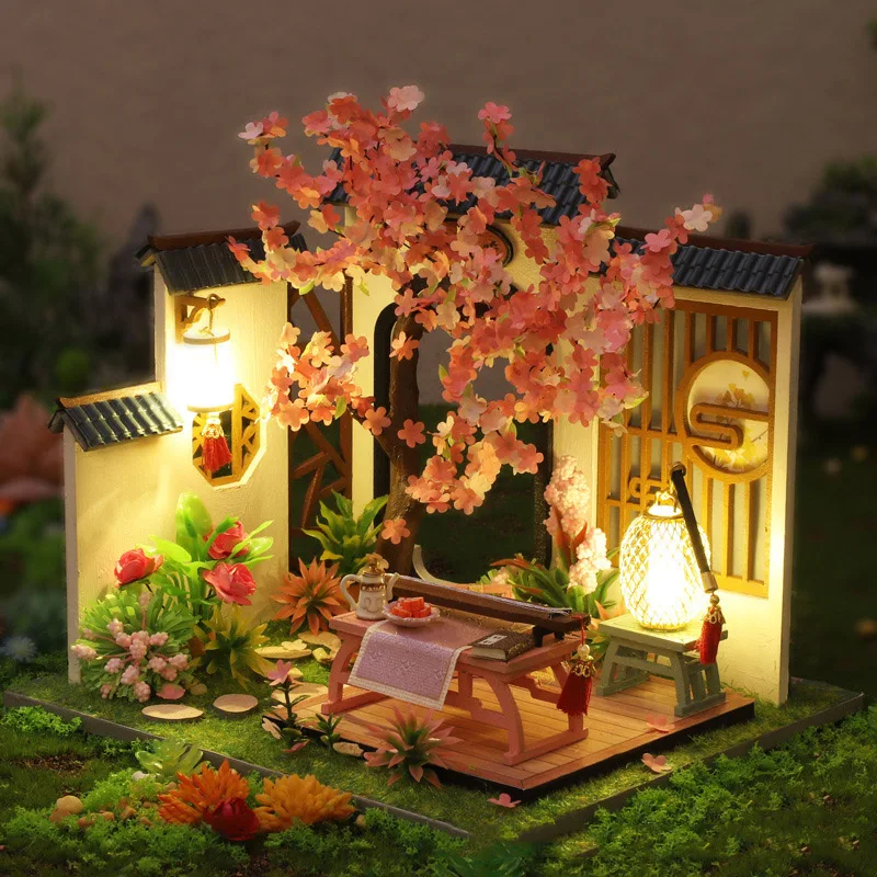 

Doll House Wooden Furniture Diy House Miniature Box Puzzle Assemble 3d Miniaturas Dollhouse Kits Toys For Children Birthday Gift