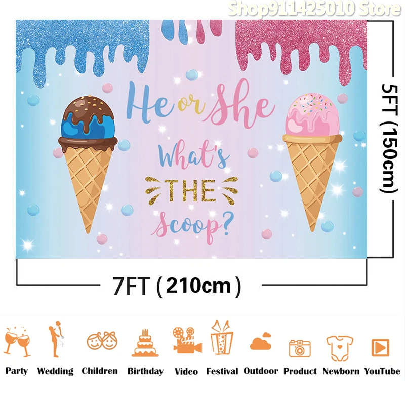 

Cartoon Boy Girl Gender Reveals Background Baby Birthday Party Decoration Photography Studio Photo Child Room Ornament Backdrop