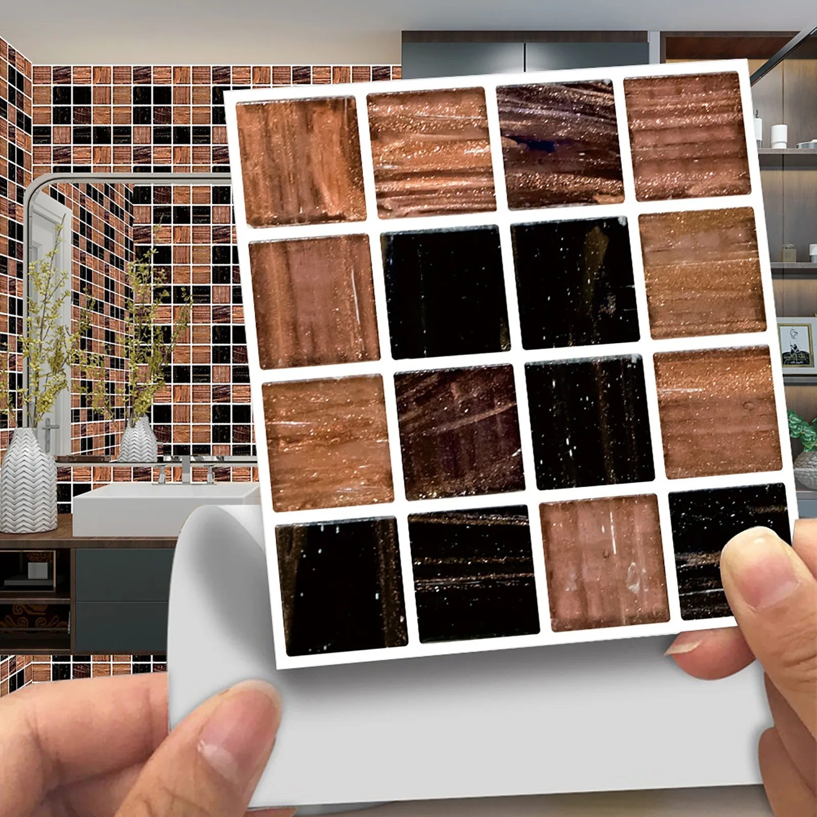 

10Pcs Multi Tile Sticker DIY Transfer Kitchen Bathroom Various Colours
