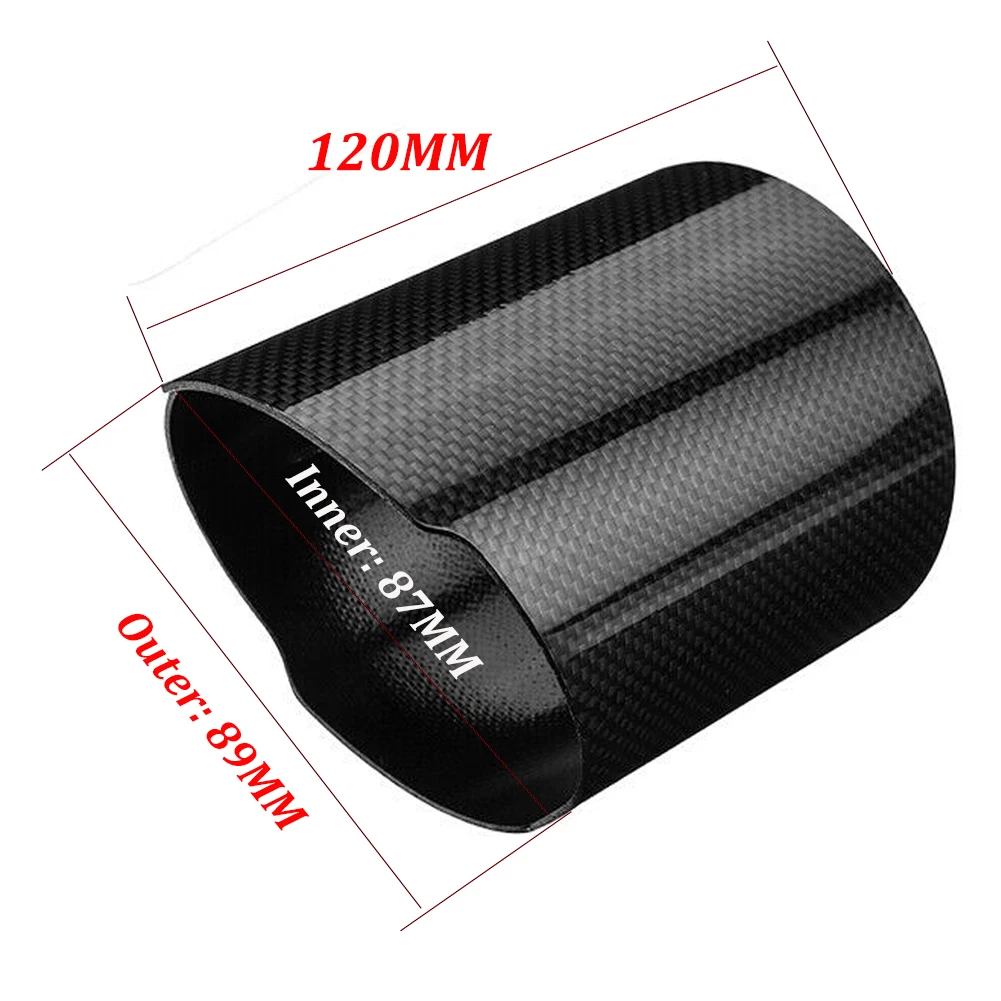 Универсальный Выпускной глушитель из углеродного волокна 89 мм крышка выхлопной