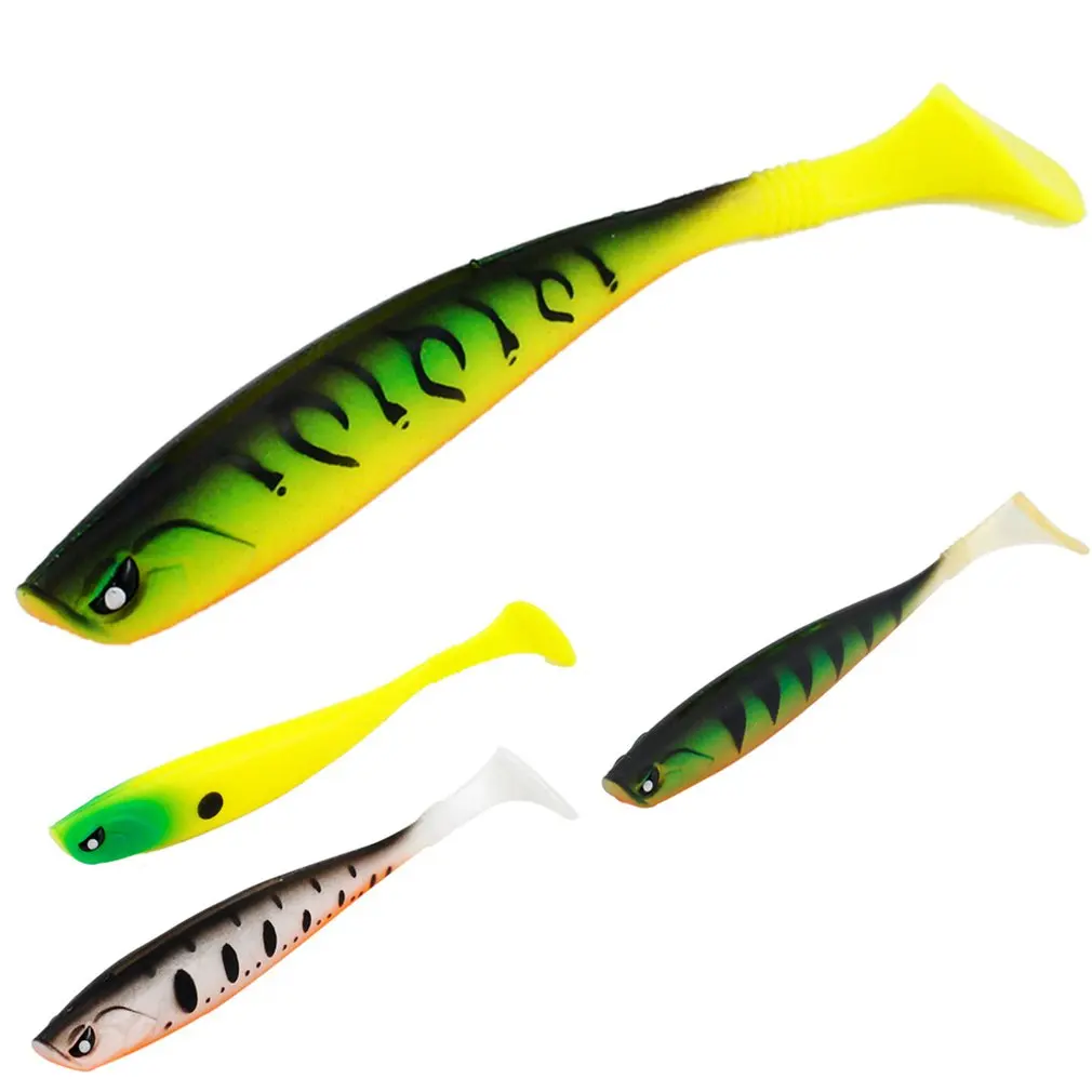 

1Pcs Bait T-Tail Soft Bait Fish-Shaped Fake Bait PVC Anti-Bite Seductive Comes With Hook Groove Fishing Gear