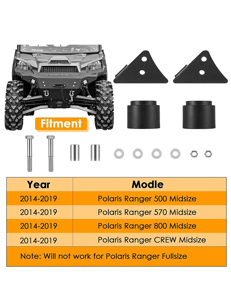 

2.5'' Front & Rear UTV Lift Kit Suspension for 2014 2015 2016 2017 2018 2019 Polaris Ranger 500/570/CREW Midsize