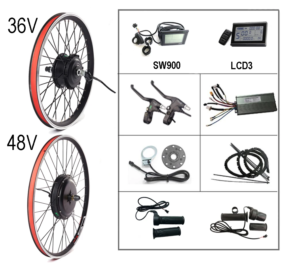 48V 1000W Electric Bike Conversion Kit Motor Wheel SW900 Free Tax Shipping 
