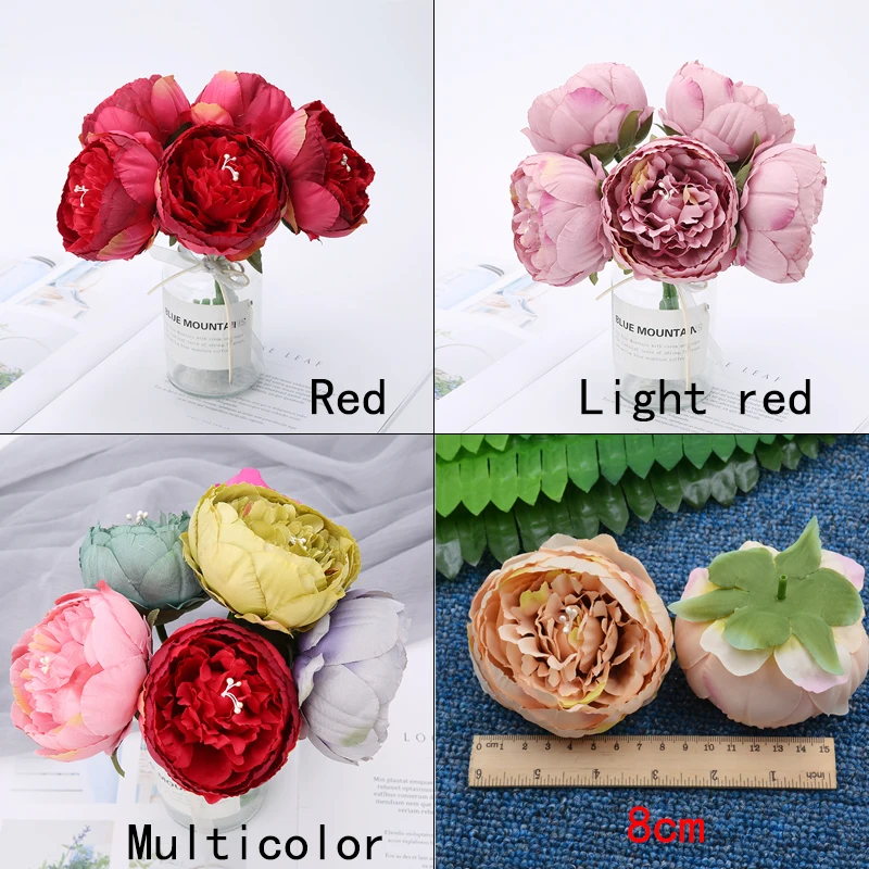 1/5 шт. 25 см Искусственный Пион из шелка Цветы Букет дешевые искусственные цветы