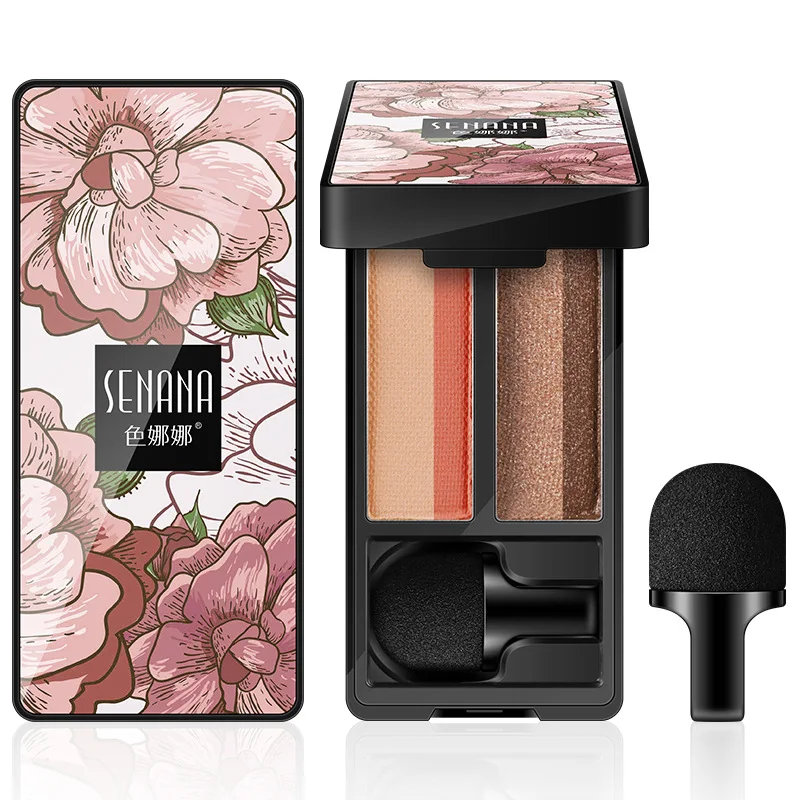 Двухцветная палитра теней для век с градиентом ленивого макияжа губчатой