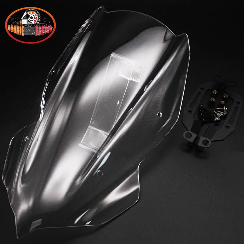 transparent Для Кавасаки Z250 Z400 Z-250 Z-400 Z 250 Z 400 с двойными пузырьками, спортивный дефлектор ветрового стекла, козырек - Цвет: transparent