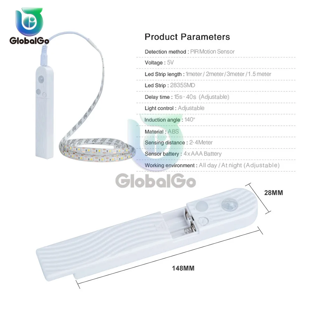 2835 SMD PIR светильник с датчиком движения для Kicthen лампа 1 м 2 м 3 м USB СВЕТОДИОДНЫЙ светильник s Шкаф украшение ночной Светильник
