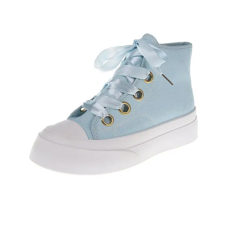 

2021 Women Platform Flat Canvas Sport Sneakers Shoes Kawaii Korean Spring Casual Basket Tennis Athletic Trainers Anime Lolita