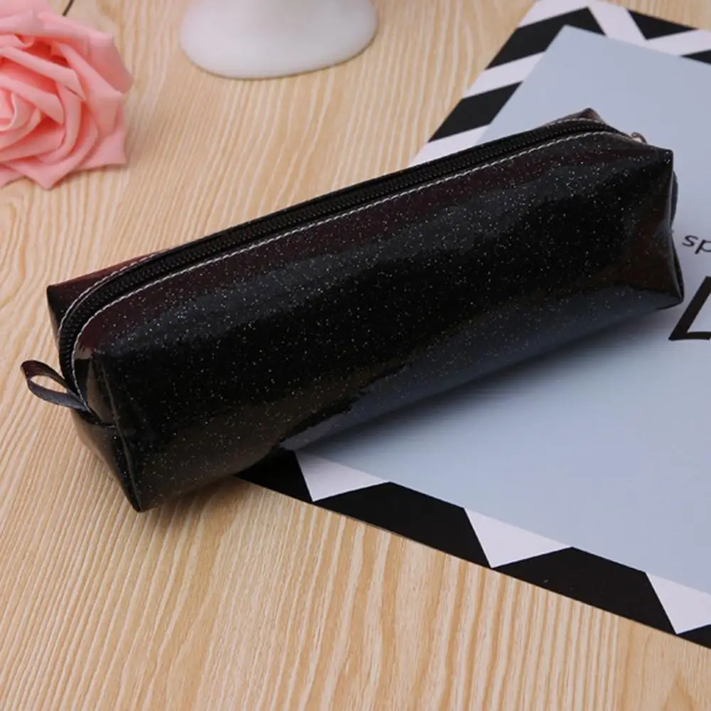 Длинный однотонный кожаный чехол карандаш с блестками для девочек и мальчиков