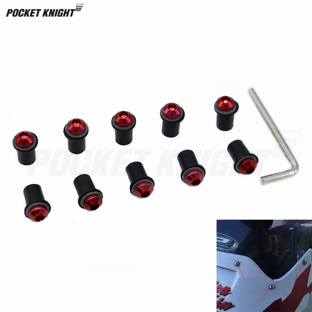 

For Yamaha YZF-R1 YZF-R3 YZF-R6 YZF-R15 YZF-R25 FZ6 MT-07 Motorcycle Accessories Windshield Bolts Nut Fastener Kit 5Mm