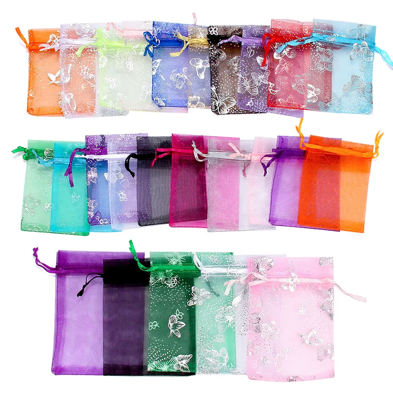

50 шт. Разноцветные 7x9 9x12 сумки из органзы для упаковки ювелирных изделий сумки для свадебной вечеринки сумки для украшения подарков мешочки ...