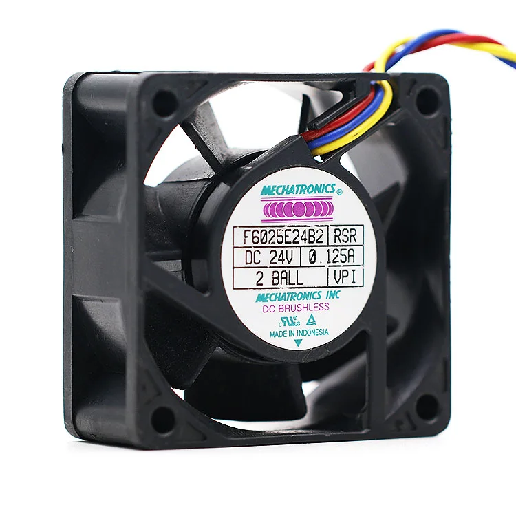 Вентилятор охлаждения для мехатроники F6025E24B2 6CN 24V 0.125A с двойным шаром бесшумный