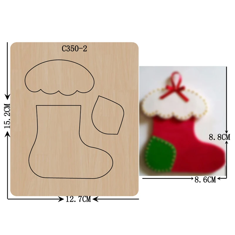 Новые рождественские носки деревянные штампы для скрапбукинга C 350 2|Вырубные