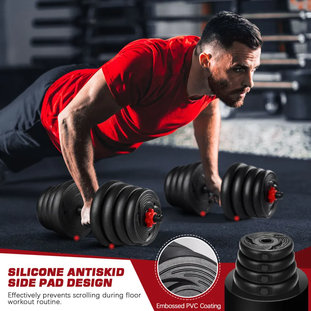 

MOVTOTOP 2-in-1 Adjustable Dumbbell Set Barbell Exercise Fitness Equipment Sport Supplies for Building Body Losing Weight