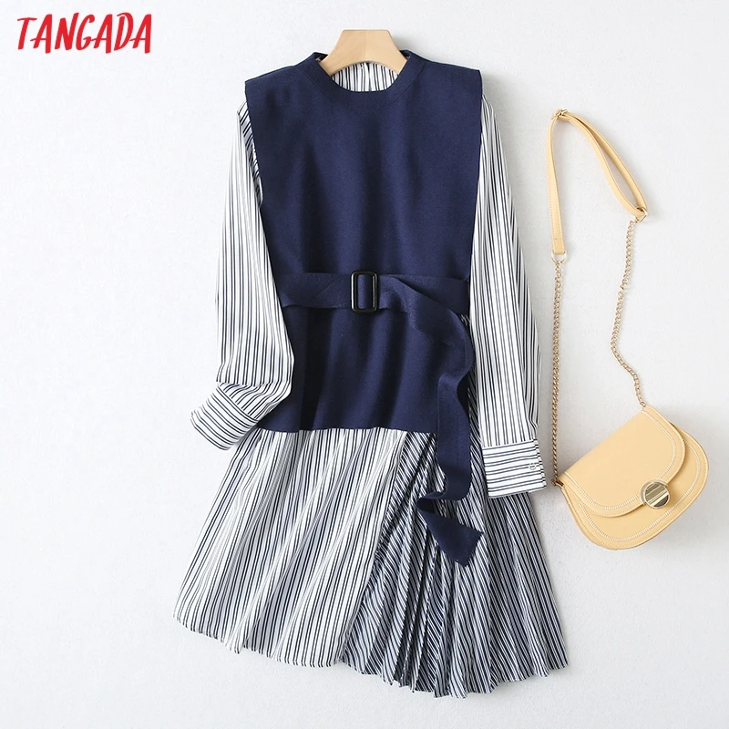 

Костюм-двойка женский офисный в полоску, с поясом